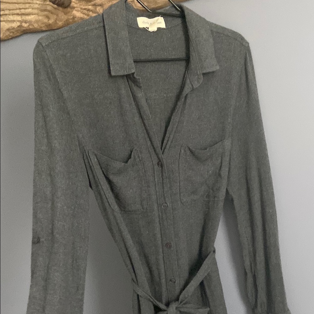 Cloth & Stone Charcoal Long Sleeve Dress